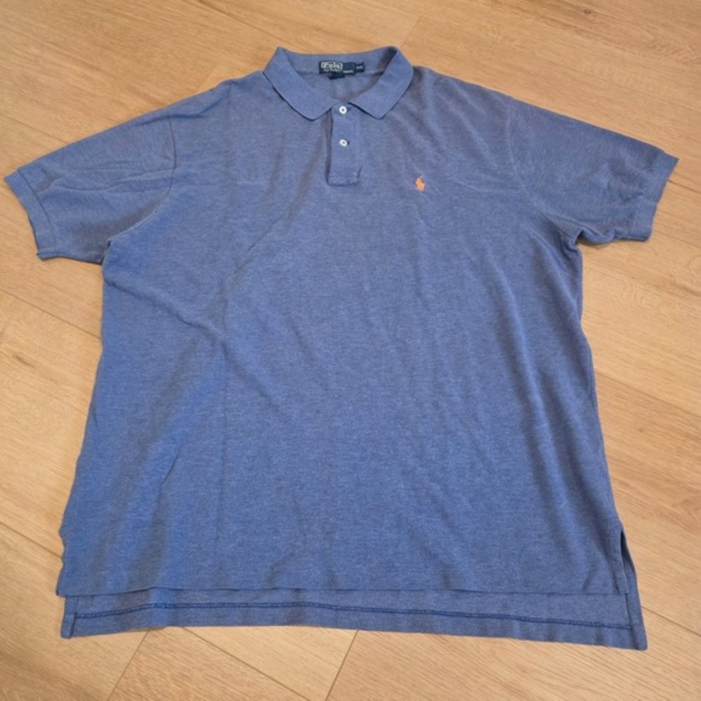VTG Polo Ralph Lauren Polo Shirt Mens Sixe XXL Blue Short Sleeve Preppy